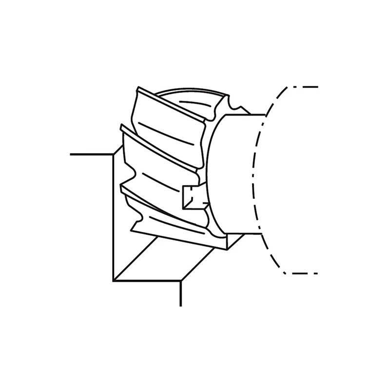 Homlok-palástmaró N, DIN1880, 30°, HSS-E-Co5, TiAlN, ZPS 620275